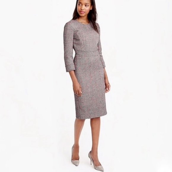 J. Crew White Wool Boucle Tweed Dress. 4P - Picture 5 of 6